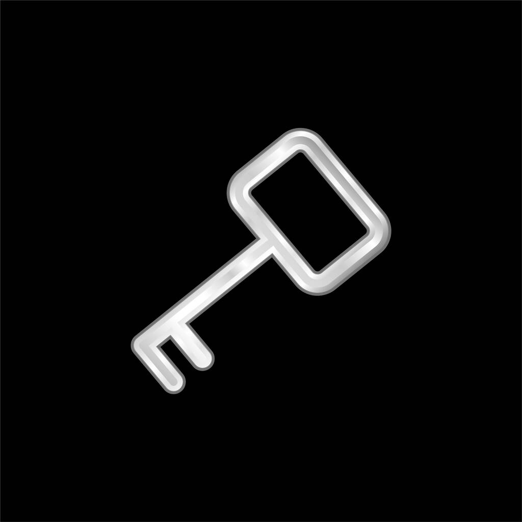Clé d'accès icône métallique argentée - Vecteur, image