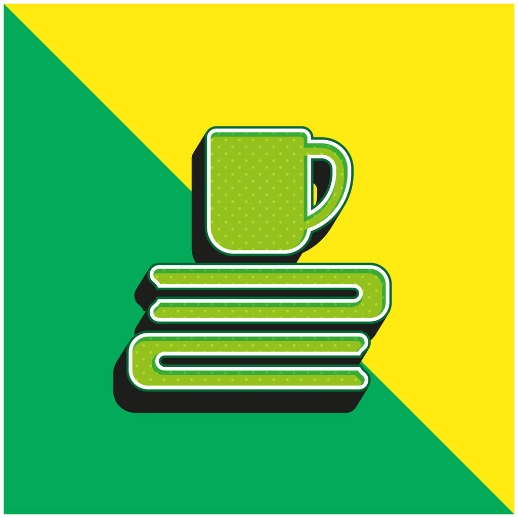 Kitap Yeşil ve Sarı modern 3D vektör simgesi logosu - Vektör, Görsel