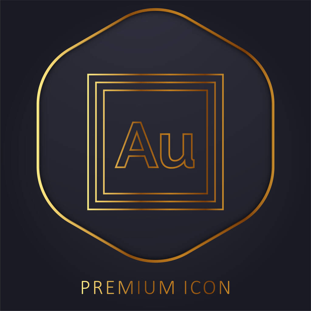 Audición línea de oro logotipo premium o icono - Vector, Imagen