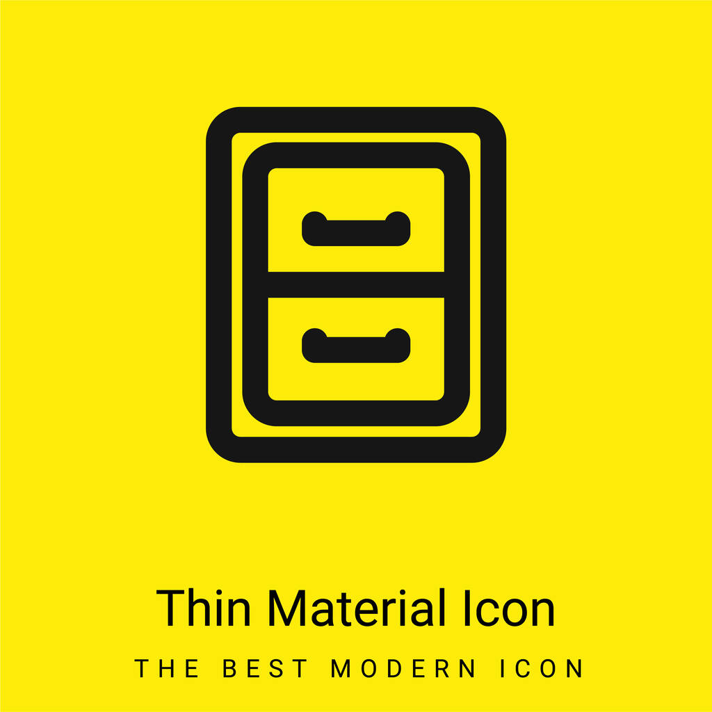 Mobilya Taslağını Çekmeceler ile Arşivle Asgari parlak sarı malzeme simgesi - Vektör, Görsel