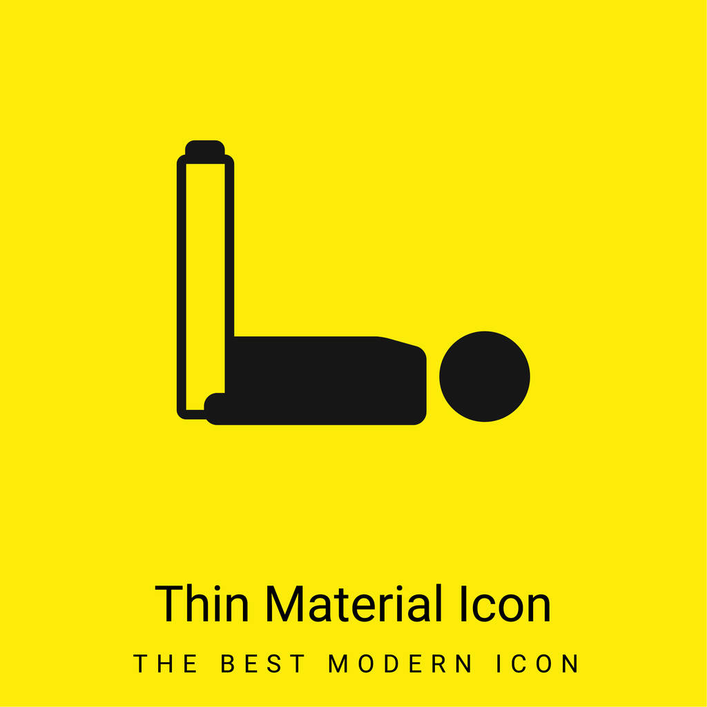 Garçon Couché Avec Jambes Up icône matérielle jaune vif minimale - Vecteur, image
