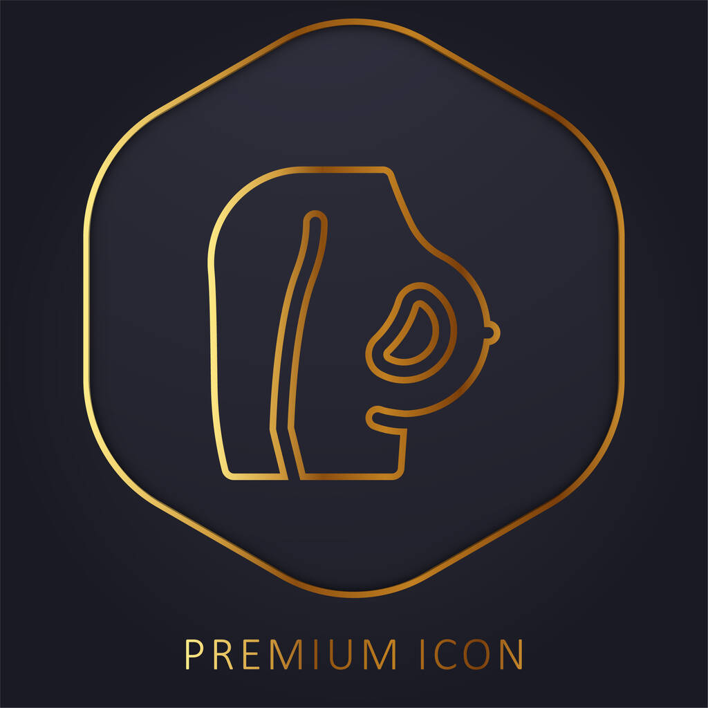 Borst gouden lijn premium logo of pictogram - Vector, afbeelding