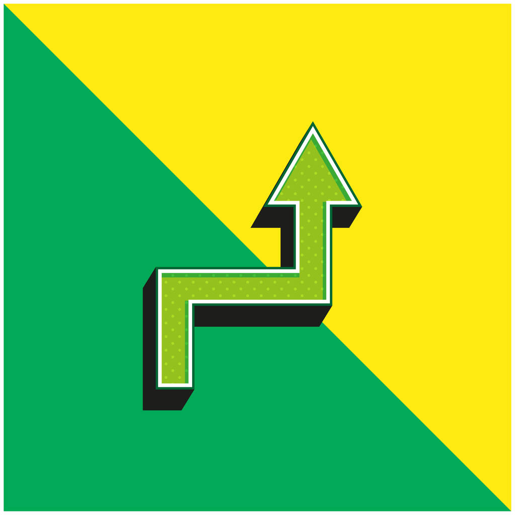 Nyíl Zöld és sárga modern 3D vektor ikon logó - Vektor, kép