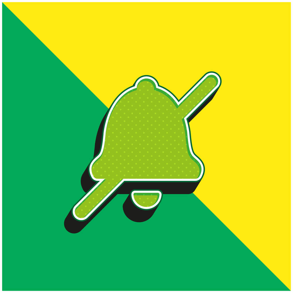 Alarm Off Green and yellow modern 3d vector icon logo - Vector, Image