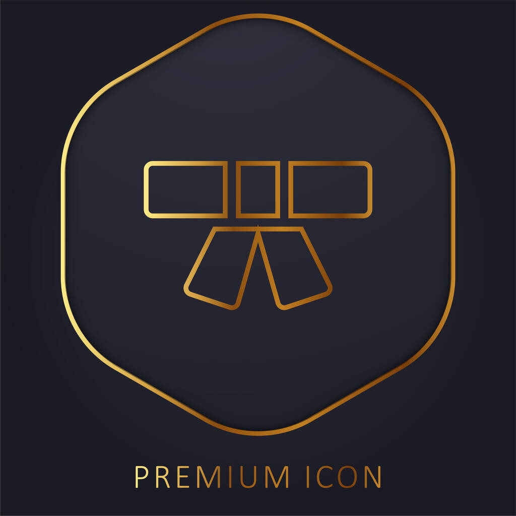 Cinturón de línea dorada logotipo premium o icono - Vector, Imagen