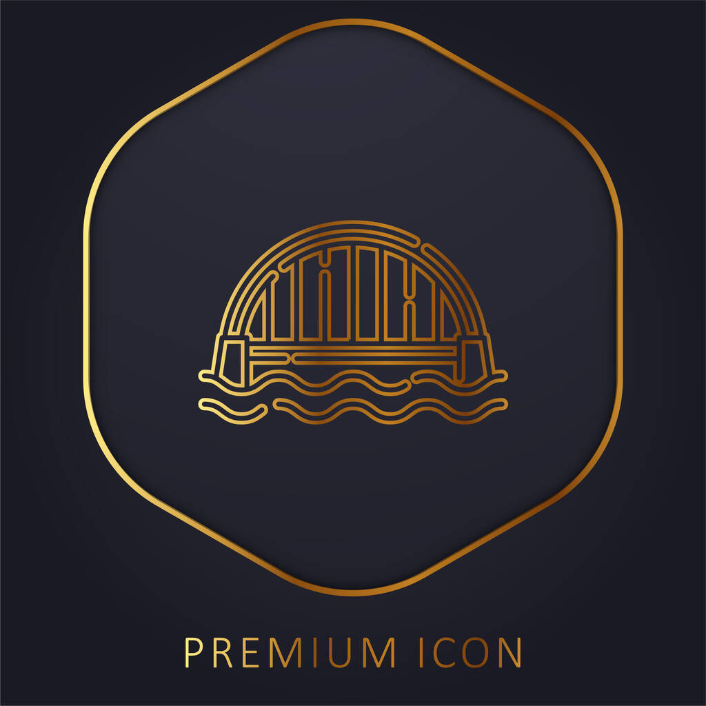 Most zlatá čára prémie logo nebo ikona - Vektor, obrázek