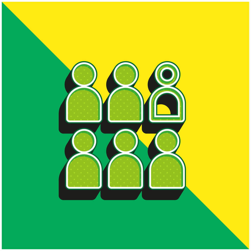 Pubblico Logo icona vettoriale 3D moderna verde e gialla - Vettoriali, immagini