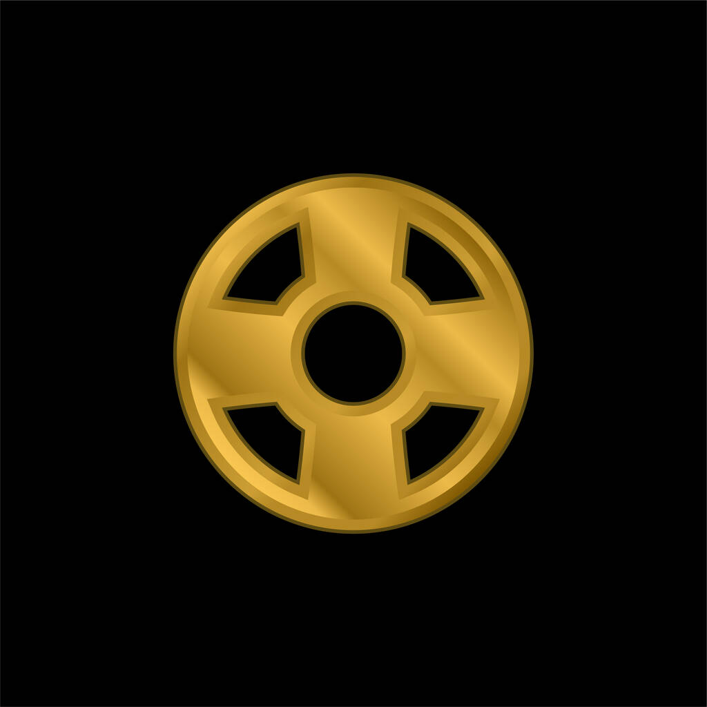 Beach Float chapado en oro icono metálico o logo vector - Vector, imagen