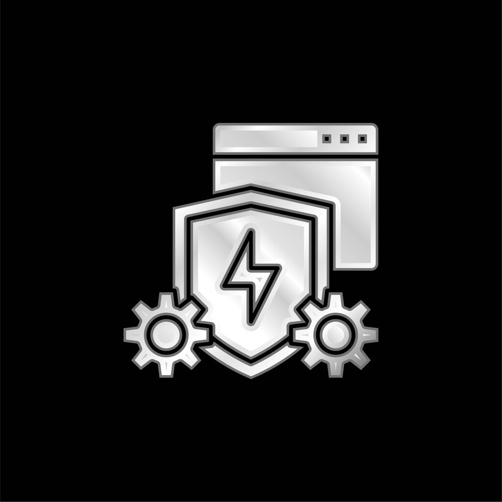 Anti Virus Software срібна пластинка металевого ікону - Вектор, зображення