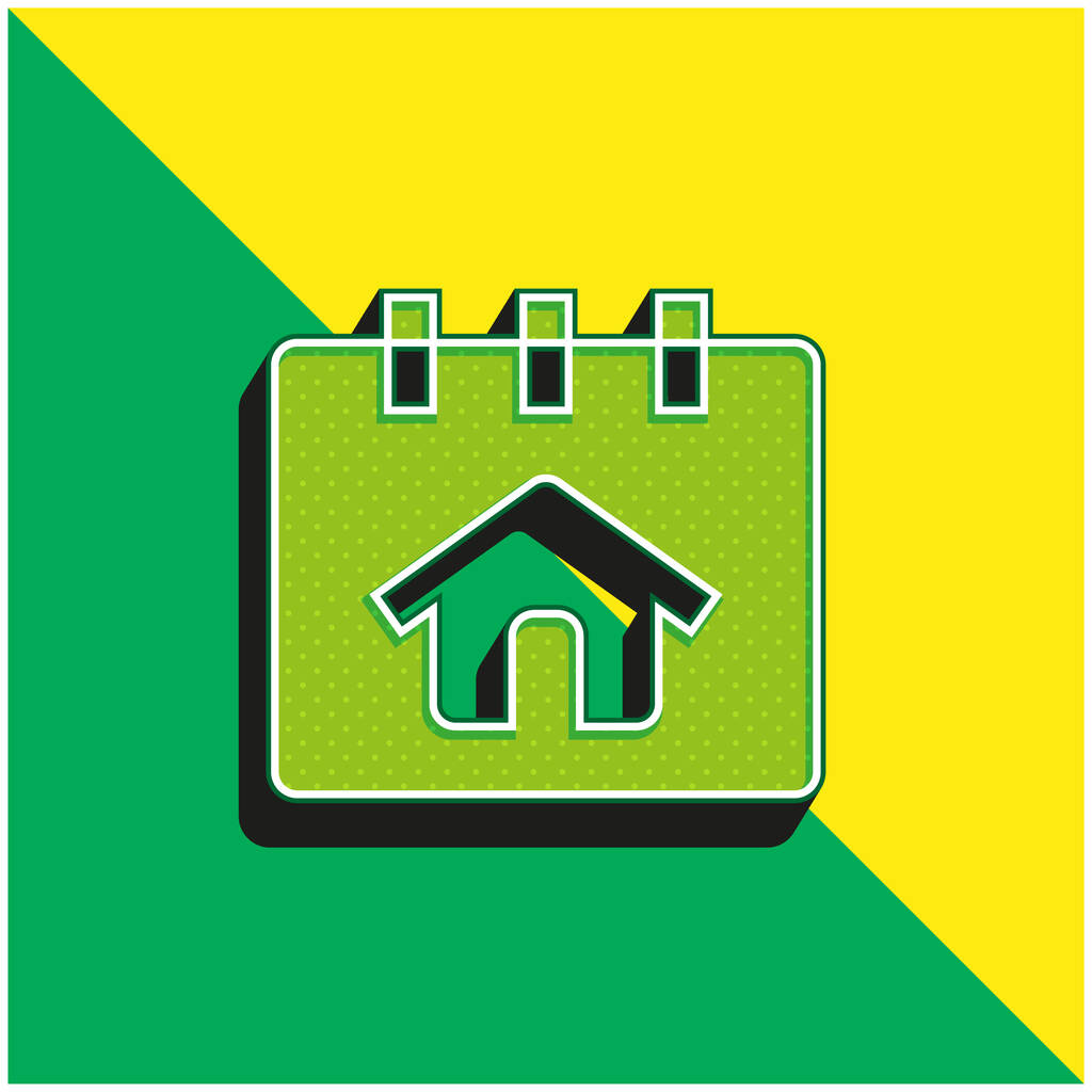 Yeşil ve sarı modern 3d vektör logosu rezervasyon ediliyor - Vektör, Görsel