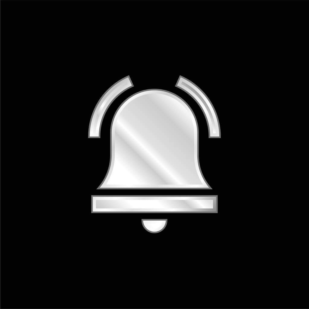 Alarm Bell posrebrzana metaliczna ikona - Wektor, obraz