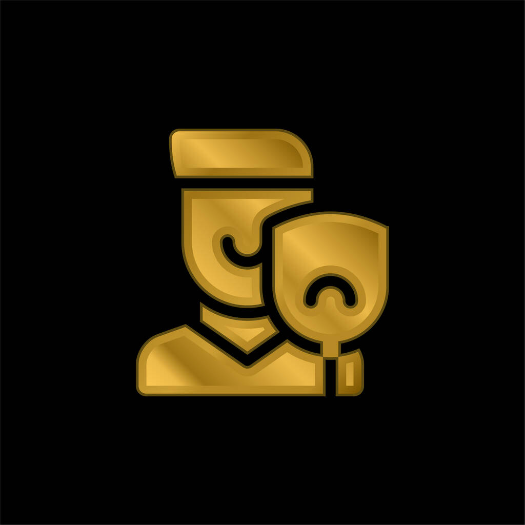 Діючий золотий металевий значок або вектор логотипу
 - Вектор, зображення