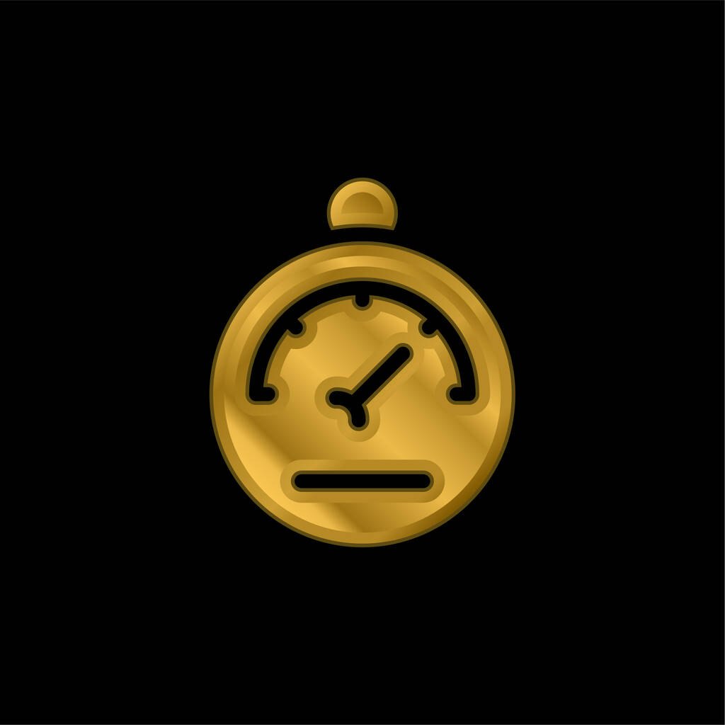 Barómetro chapado en oro icono metálico o logo vector - Vector, imagen