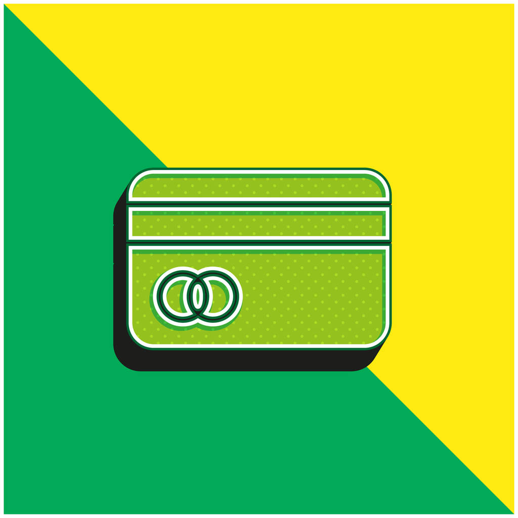 Atm Card Vihreä ja keltainen moderni 3d vektori kuvake logo - Vektori, kuva