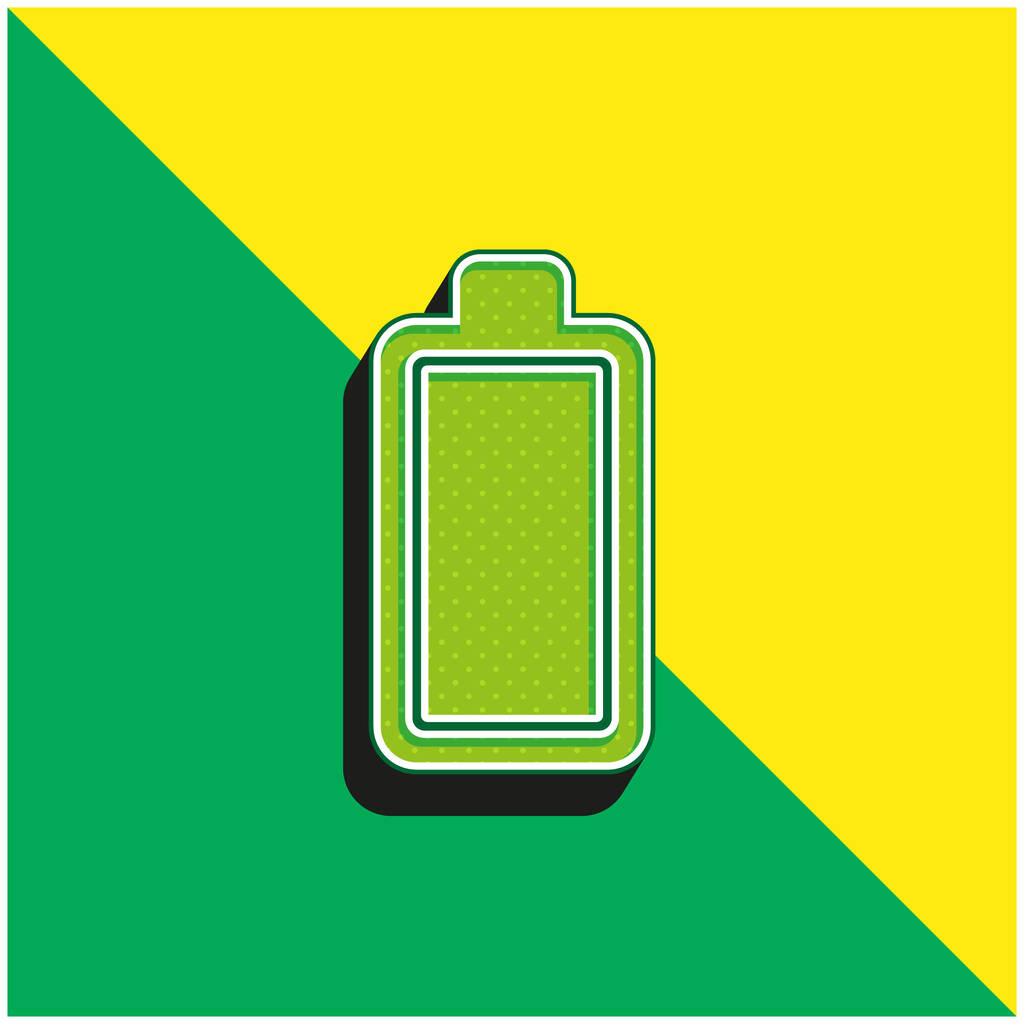 Akku Vihreä ja keltainen moderni 3d vektori kuvake logo - Vektori, kuva