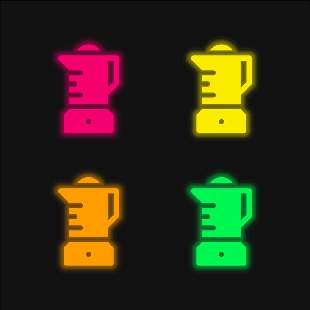 Blender cztery kolory świecące neon wektor ikona - Wektor, obraz