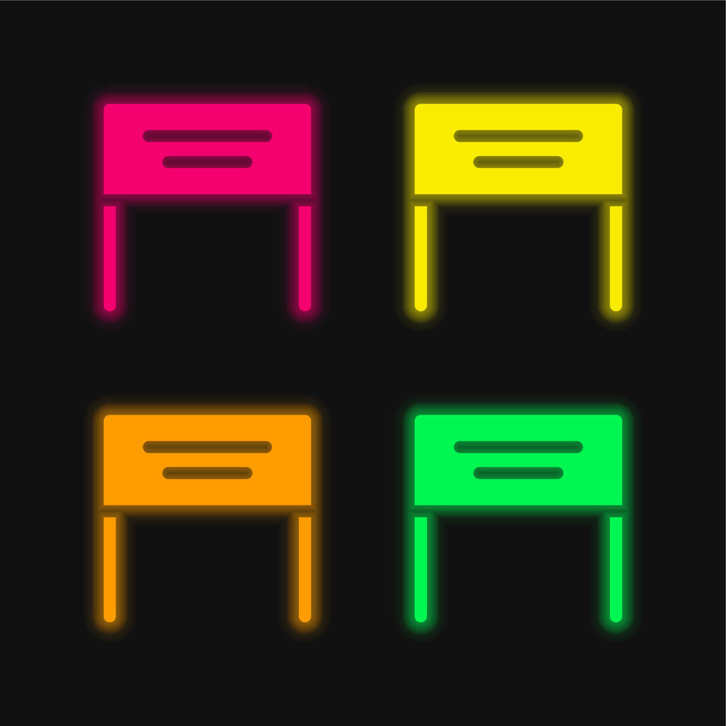 Banner ícone de vetor de néon brilhante de quatro cores - Vetor, Imagem