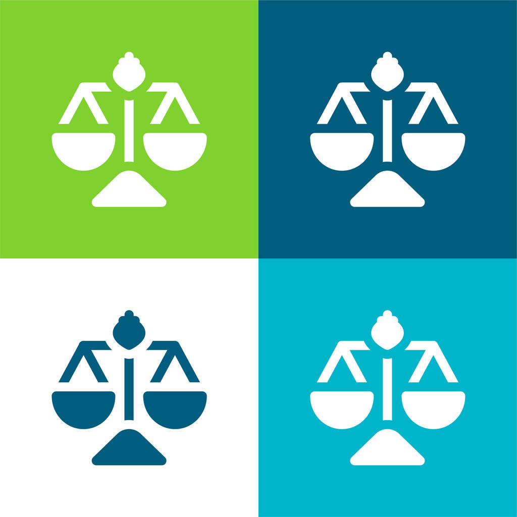 Balance Ensemble d'icônes minimal plat quatre couleurs - Vecteur, image