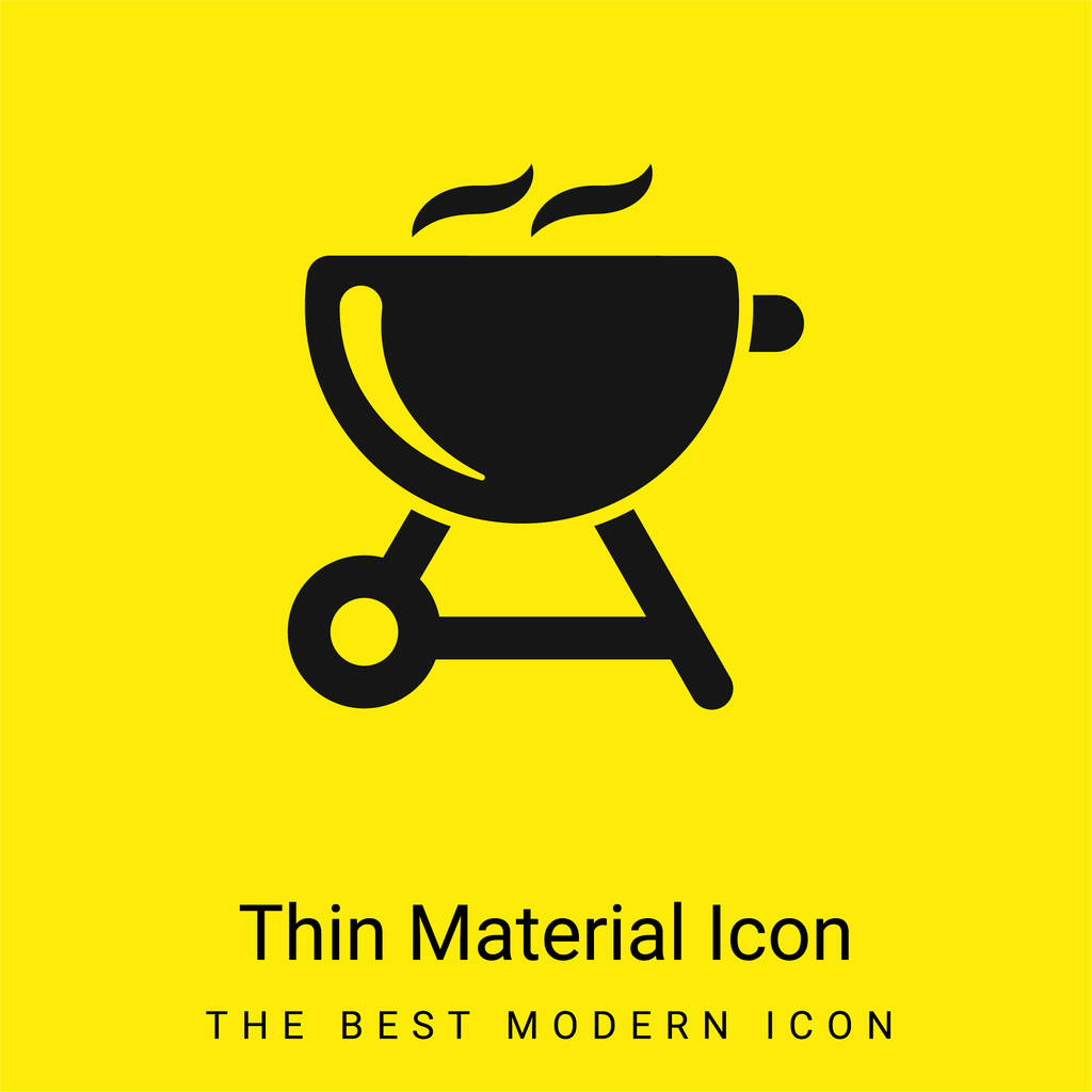 Barbecue icona materiale giallo brillante minimo - Vettoriali, immagini