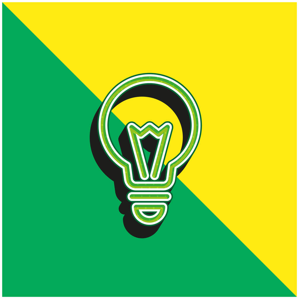 Logo moderne vectoriel 3d Big Light Green et jaune - Vecteur, image