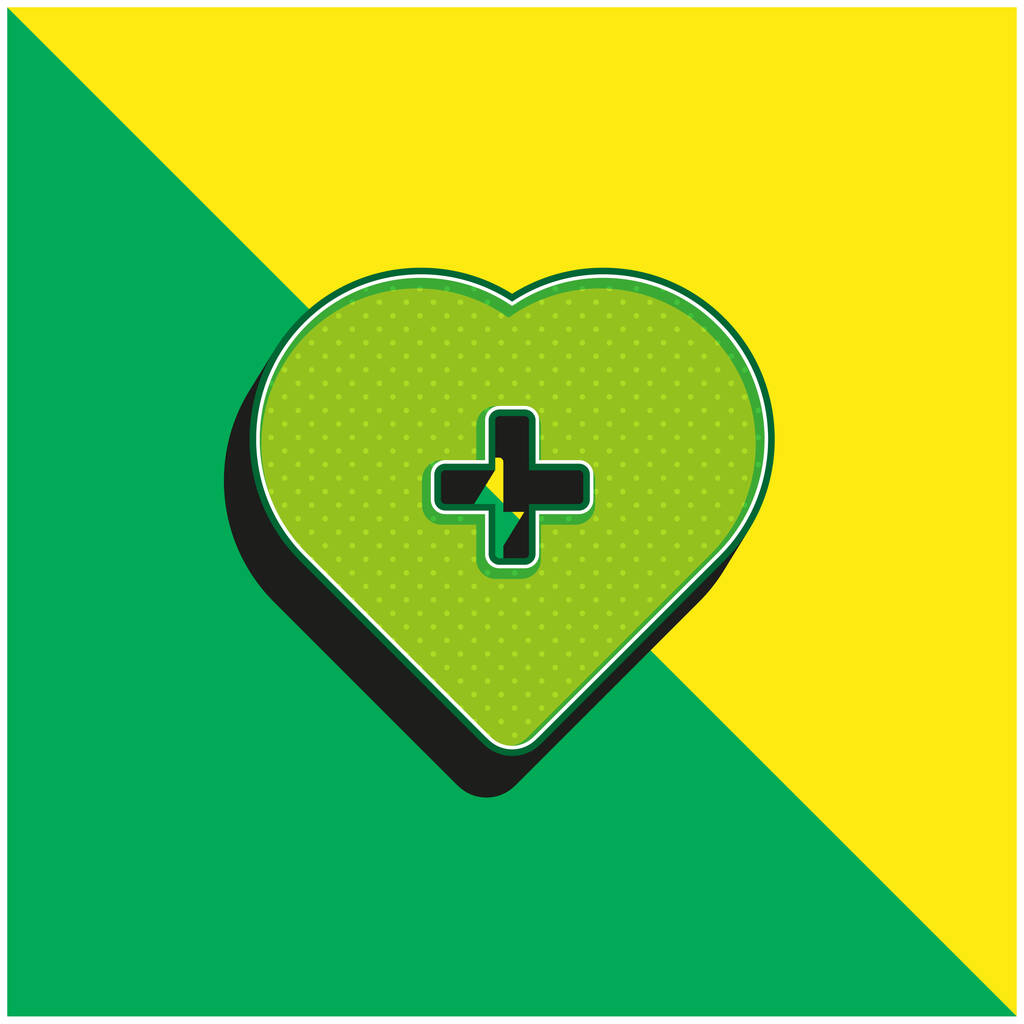 Zu den Favoriten hinzufügen Grünes und gelbes modernes 3D-Vektorsymbol-Logo - Vektor, Bild