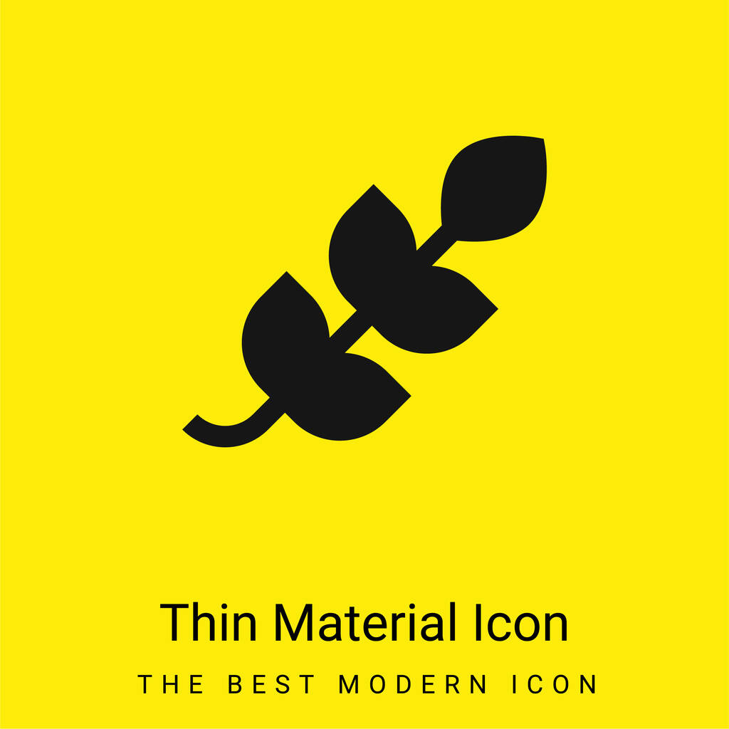 Rama mínima de material amarillo brillante icono - Vector, imagen