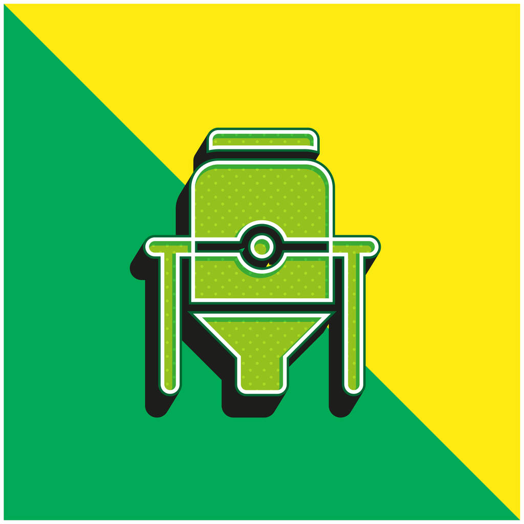 Ζυθοποιία Πράσινο και κίτρινο σύγχρονο 3d διάνυσμα εικονίδιο λογότυπο - Διάνυσμα, εικόνα