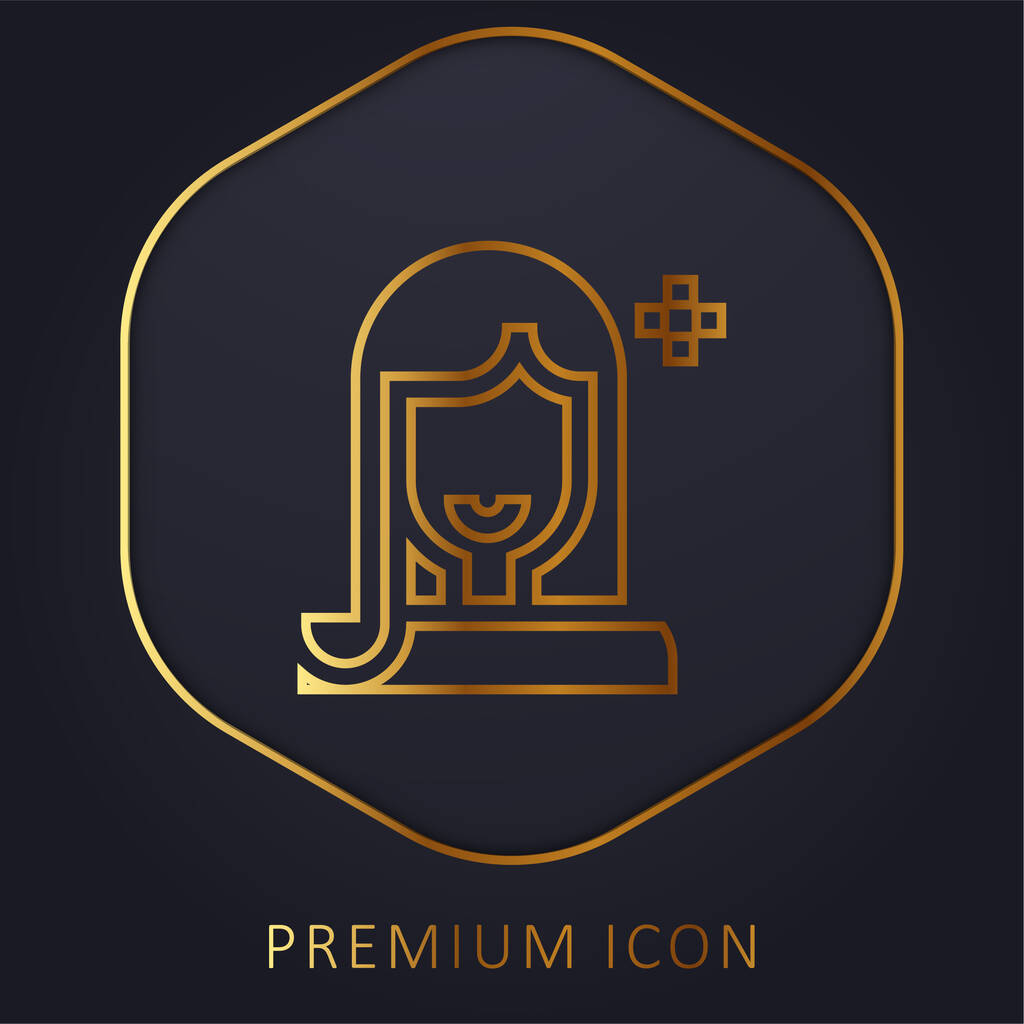 Beauté ligne d'or logo premium ou icône - Vecteur, image