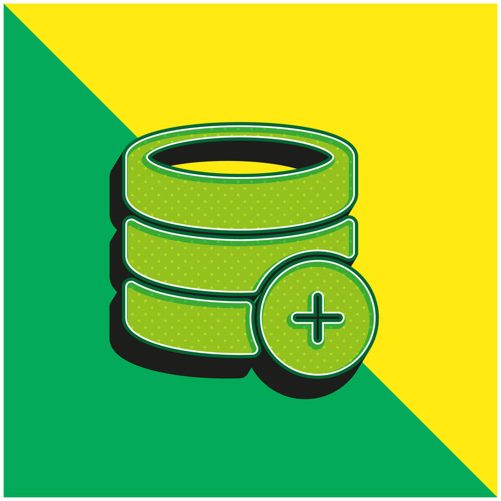 Přidat zelené a žluté moderní 3D vektorové logo - Vektor, obrázek