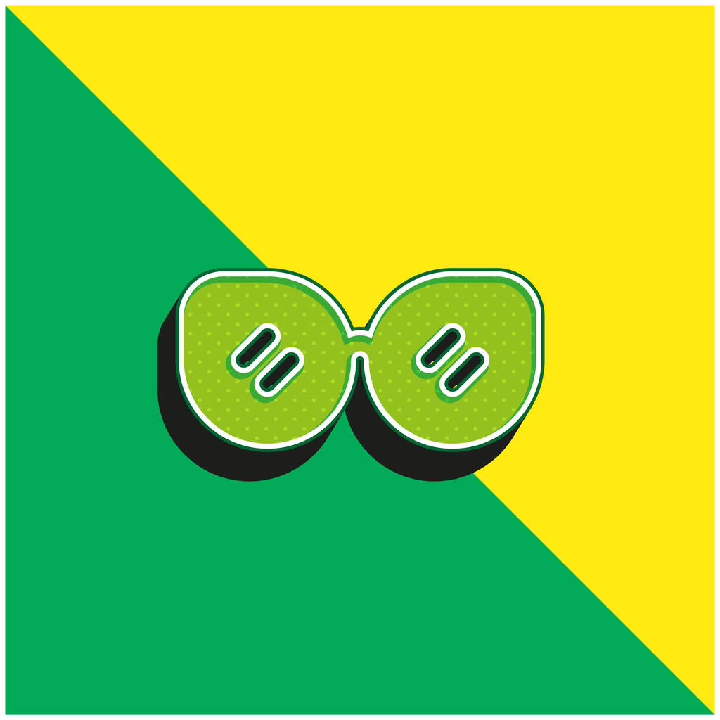 Lisävaruste Vihreä ja keltainen moderni 3d vektori kuvake logo - Vektori, kuva