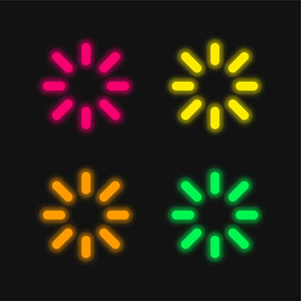 Birghtness négy szín izzó neon vektor ikon - Vektor, kép
