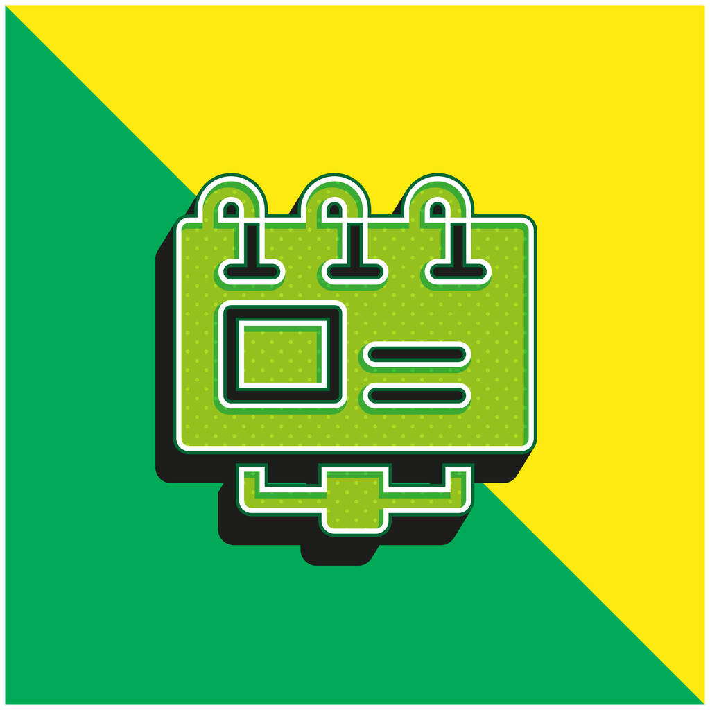 Reklametafel Grünes und gelbes modernes 3D-Vektorsymbol-Logo - Vektor, Bild