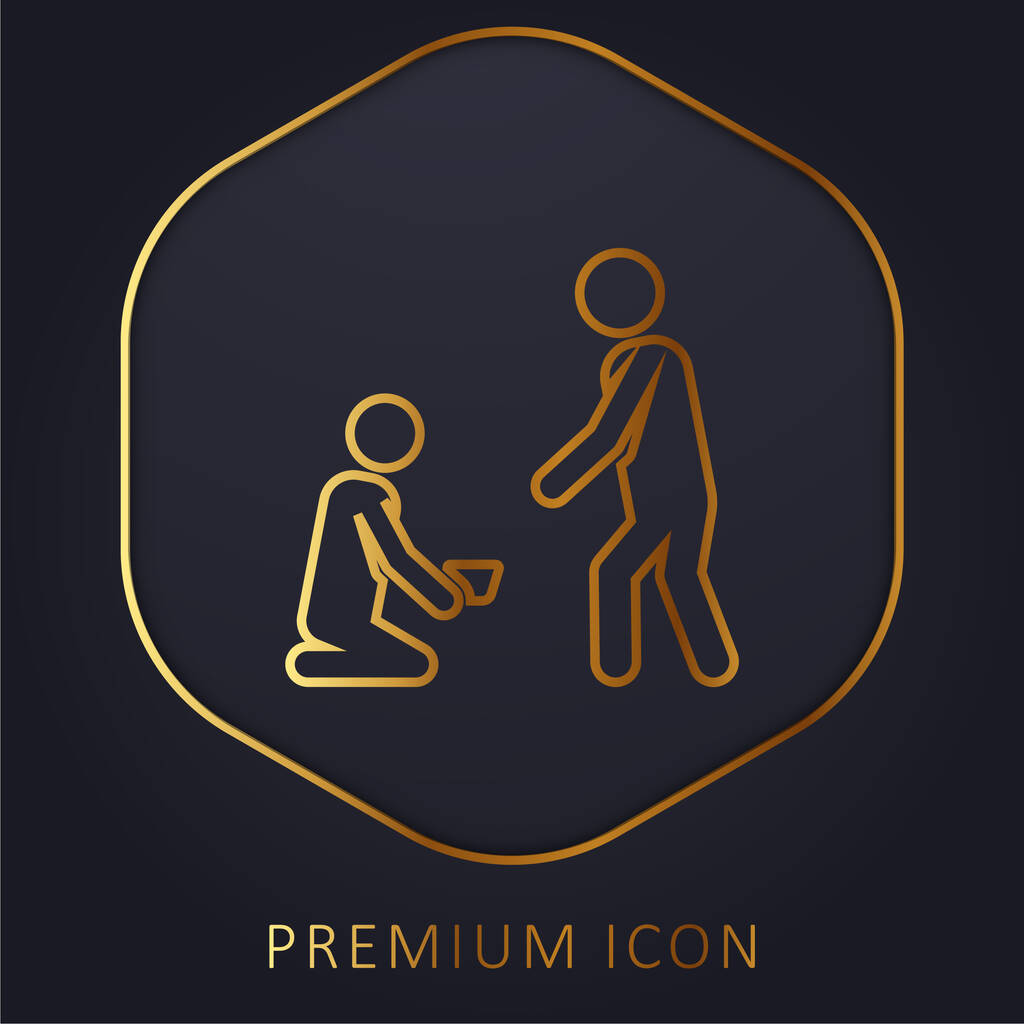 Könyörgés arany vonal prémium logó vagy ikon - Vektor, kép