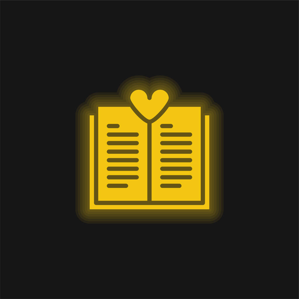 Книга жовта сяюча неонова іконка
 - Вектор, зображення