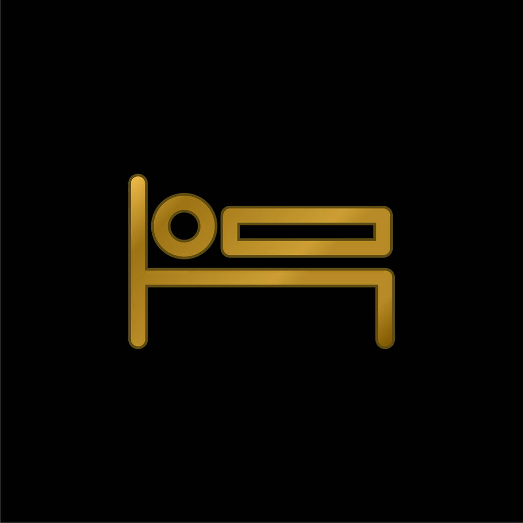 Знак ліжка Золота металева іконка або вектор логотипу
 - Вектор, зображення
