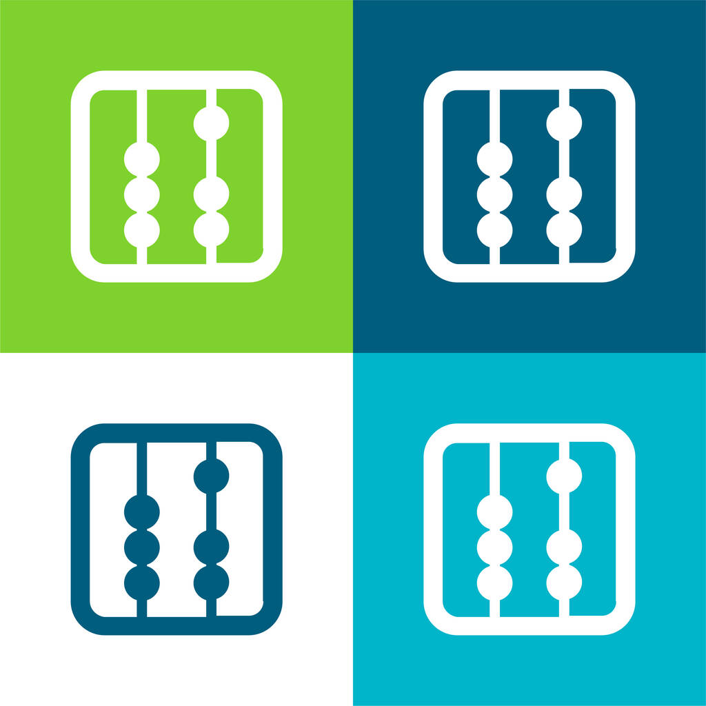 Abacus Tool Square Változat Lapos négy szín minimális ikon készlet - Vektor, kép