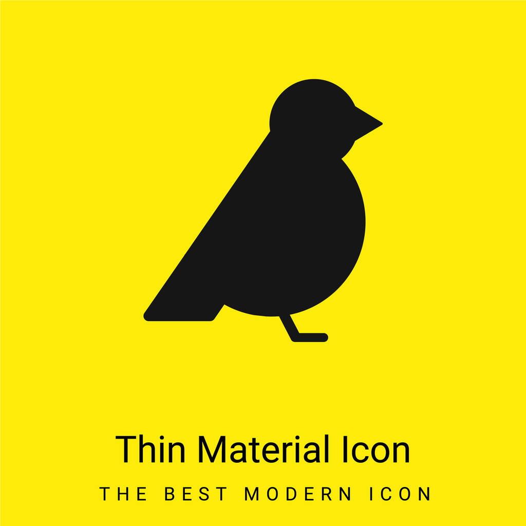 Bird Facing Right minimalna jasnożółta ikona materiału - Wektor, obraz