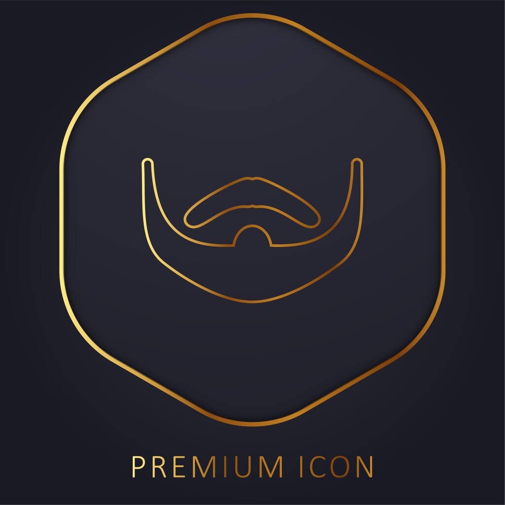 Barba línea de oro logotipo premium o icono - Vector, Imagen