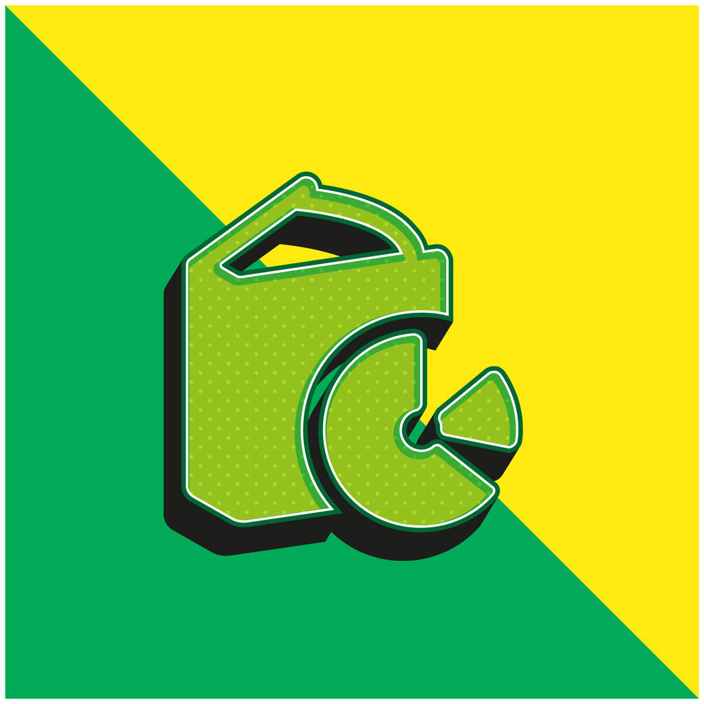 Boek Met Een Cd Groen en Geel modern 3D vector icoon logo - Vector, afbeelding