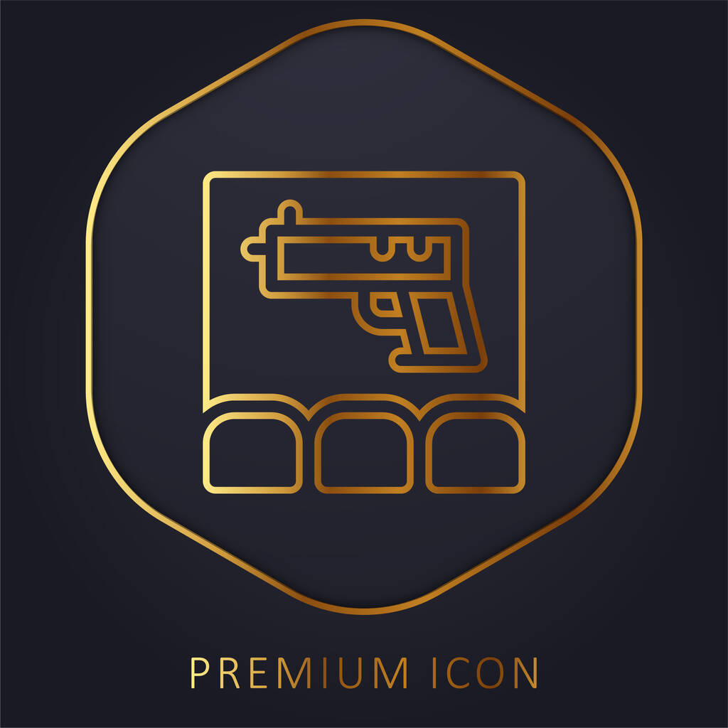 Acción Película línea dorada logotipo premium o icono - Vector, Imagen