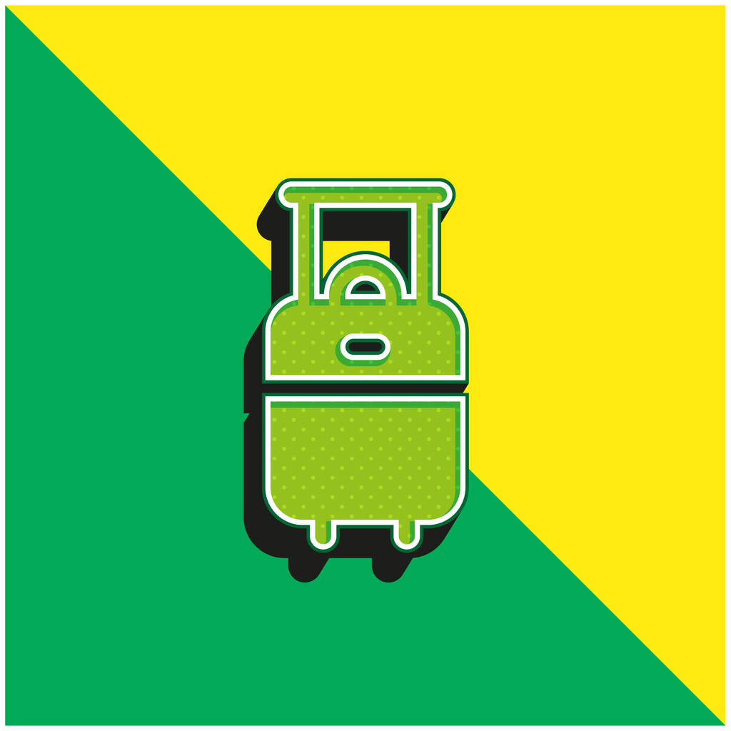 Bagaj Yeşil ve Sarı modern 3d vektör simgesi logosu - Vektör, Görsel