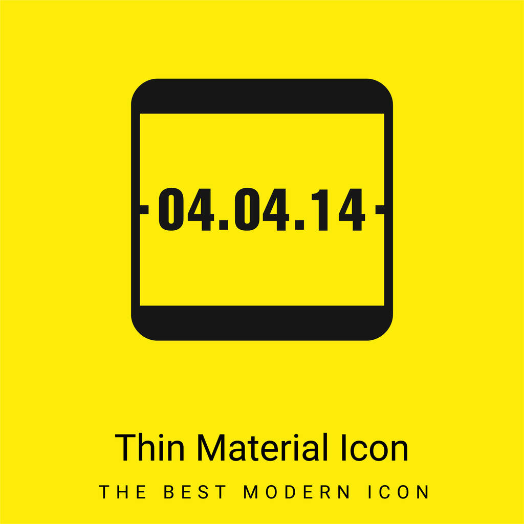 4 апреля 2014 г. Страница календаря событий минимальная ярко-желтая иконка материала - Вектор,изображение