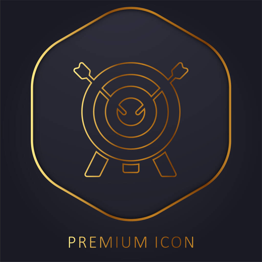 Jousiammunta kultainen viiva premium logo tai kuvake - Vektori, kuva