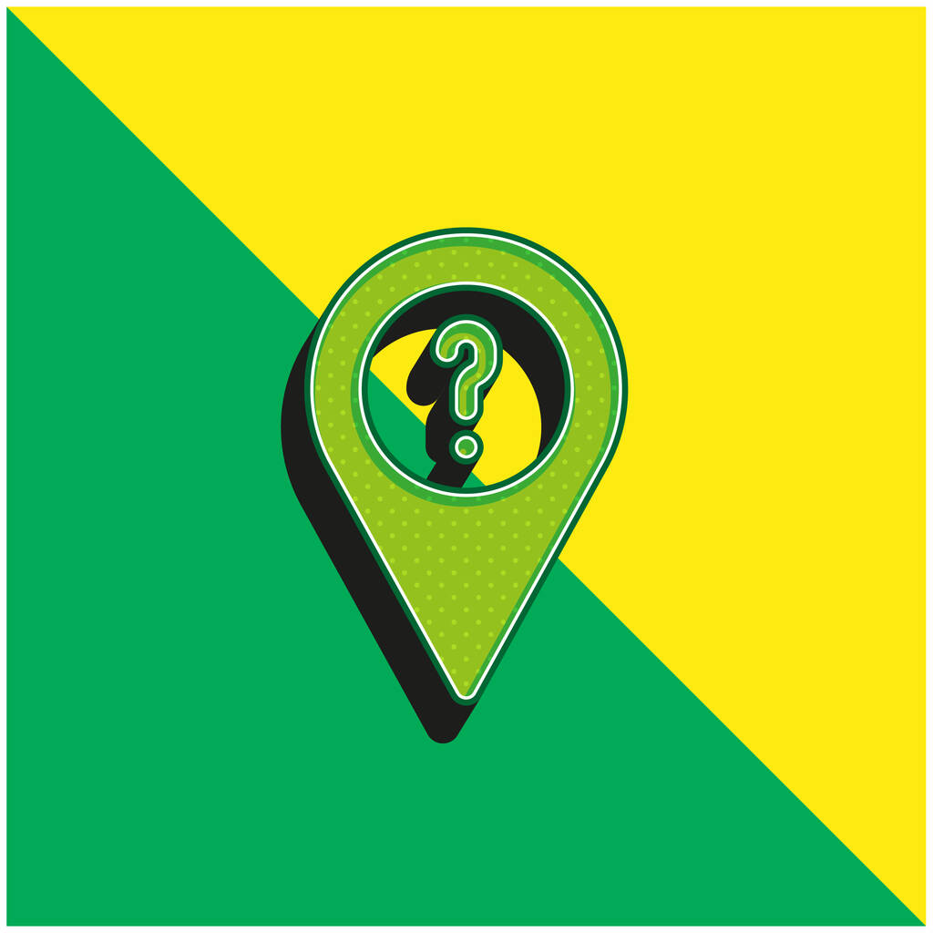 Pregunte verde y amarillo moderno vector 3d icono del logotipo - Vector, imagen