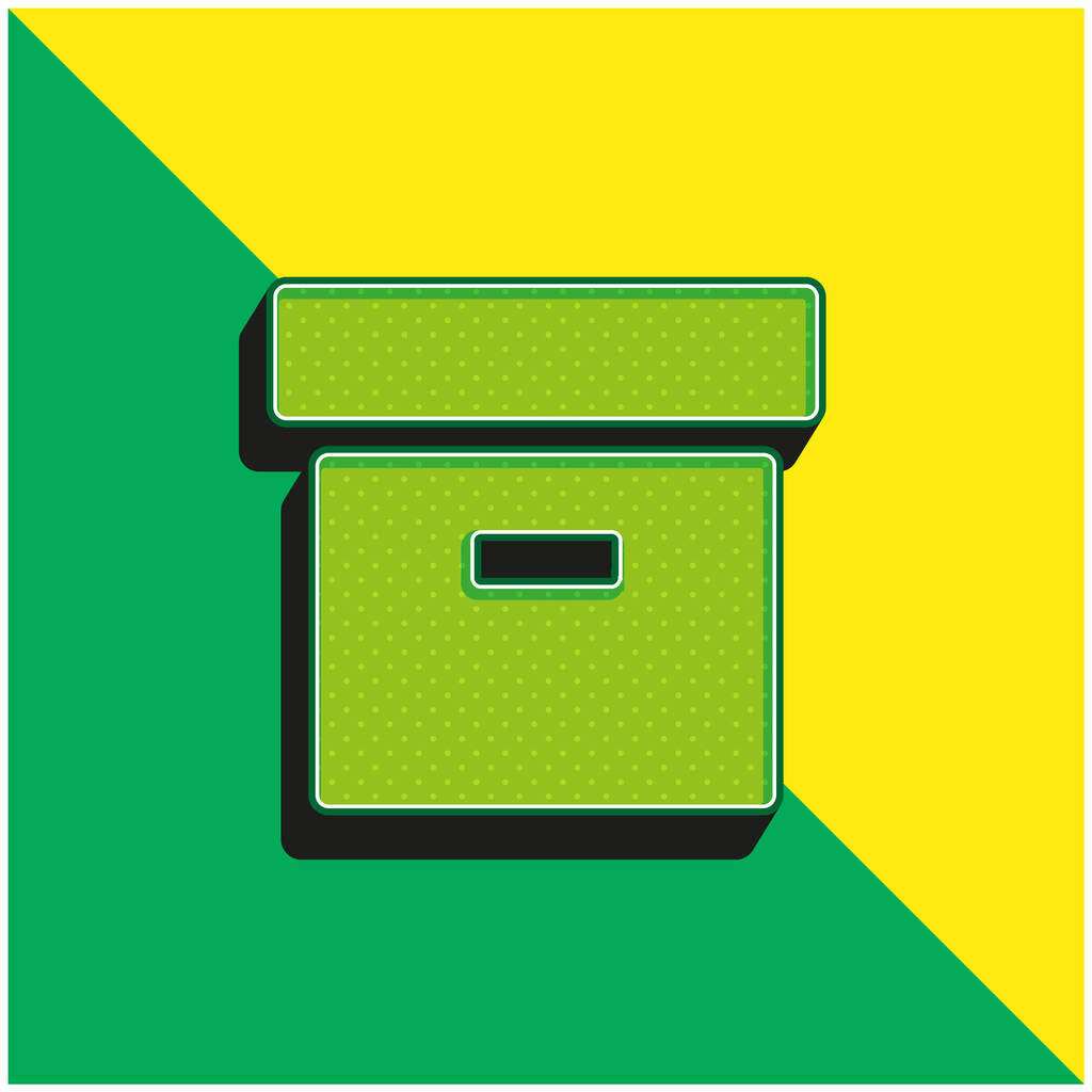 Archive Filled Box Green and yellow modern 3d vector icon logo - Vector, Image