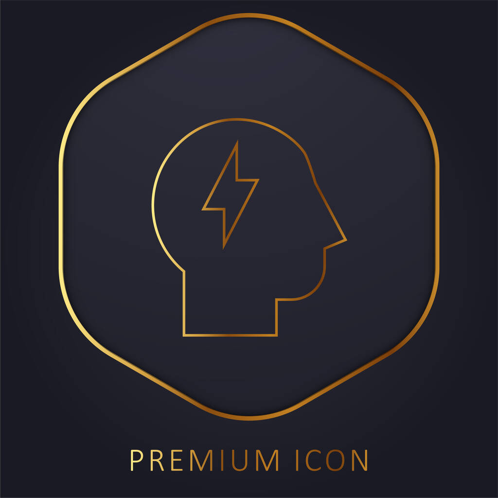 Brainstorm golden line premium logo or icon - Vector, Image