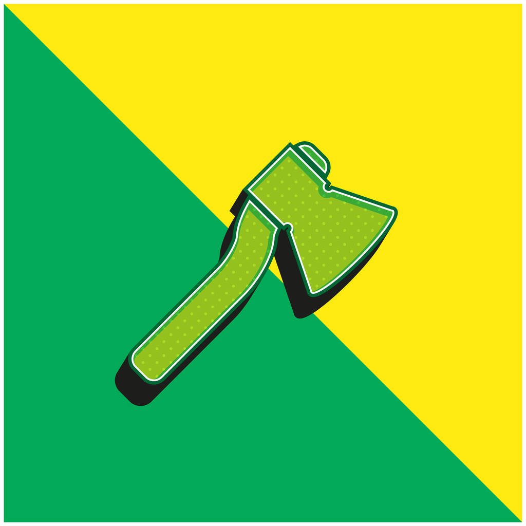 Axe Green a žluté moderní 3D vektorové logo - Vektor, obrázek