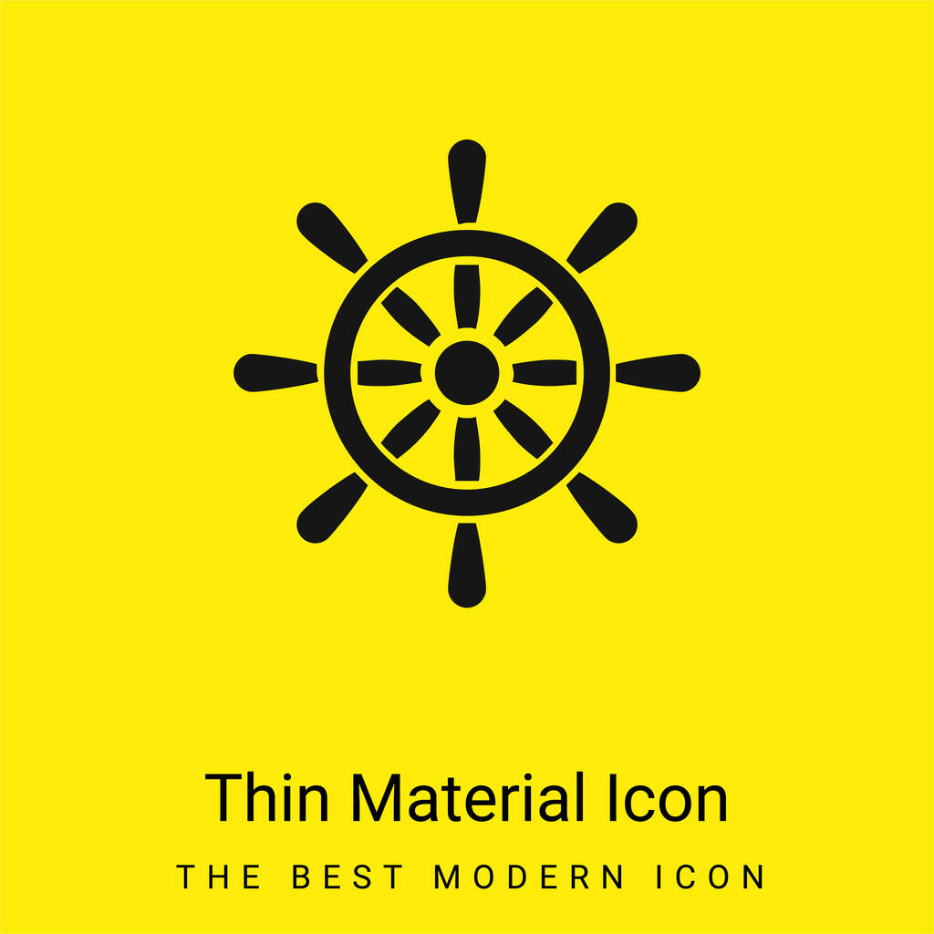 Vene Wheel Control Tool minimaalinen kirkkaan keltainen materiaali kuvake - Vektori, kuva