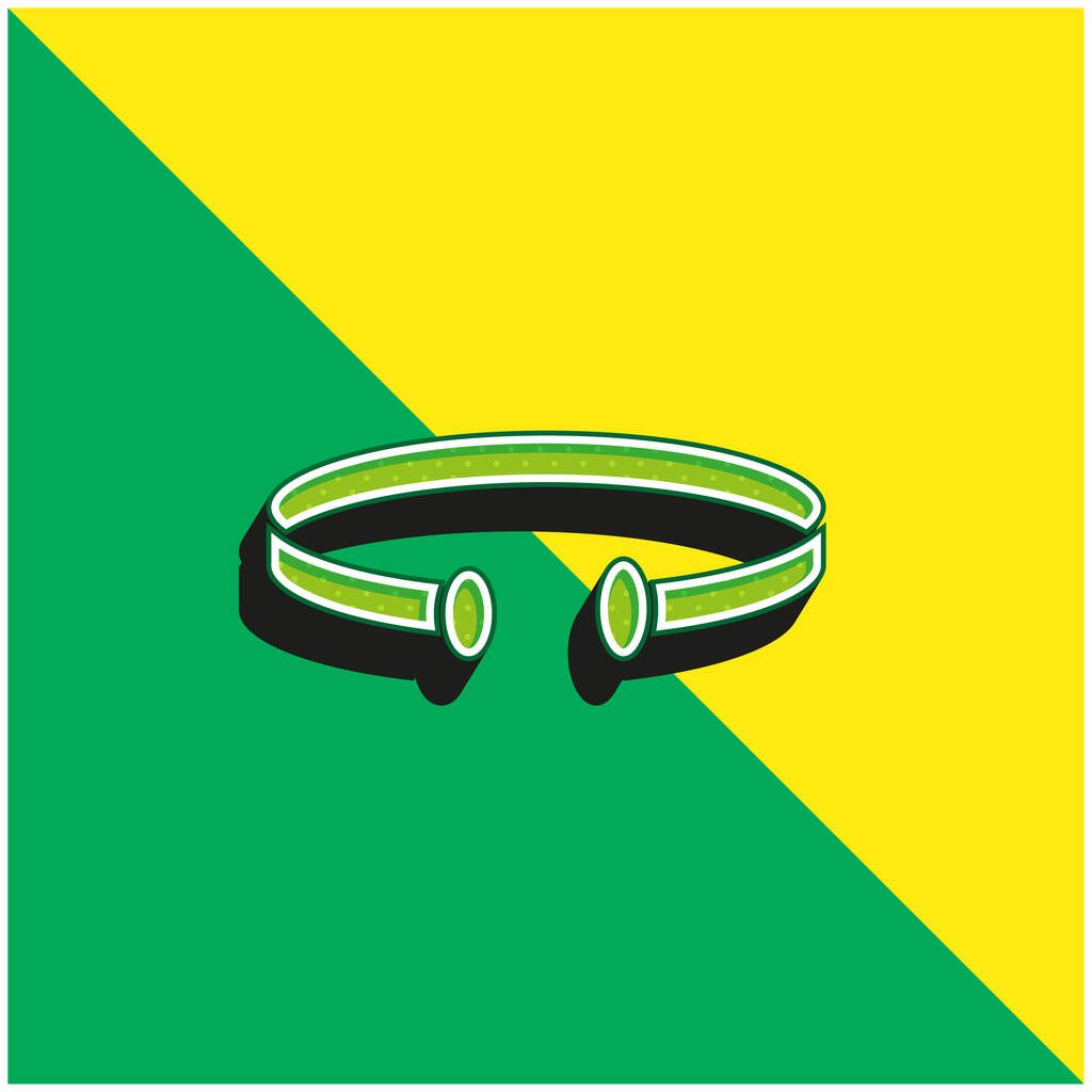 Bransoletka Zielona i żółta nowoczesna ikona wektora 3D - Wektor, obraz