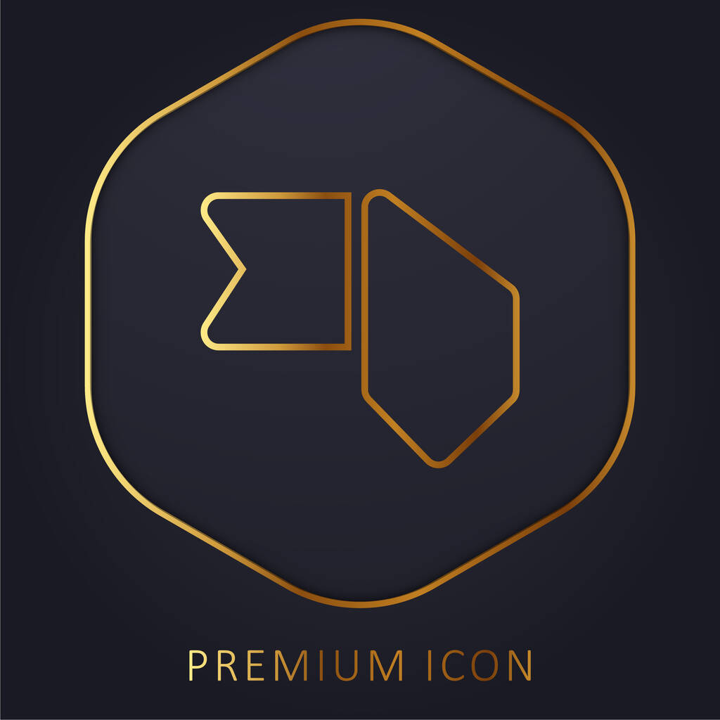 Закладка золотая линия премиум логотип или значок - Вектор,изображение